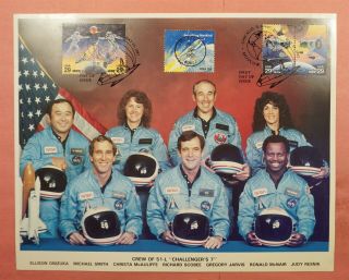 1992 Fdc 2631 - 4 Space Accomplishments On Challenger 7 Astronaut Crew Photo