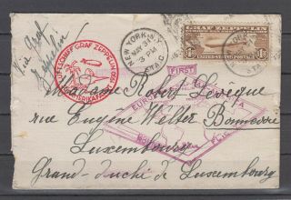 Us C14 On Graf Zeppelin Flown Cover To Luxembourg.  Cv= $ 400,