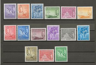 Seychelles 1952 Sg 158/72 Mnh Cat £90