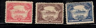 Central America Steamship Co - 3 Mm Stamps 1886