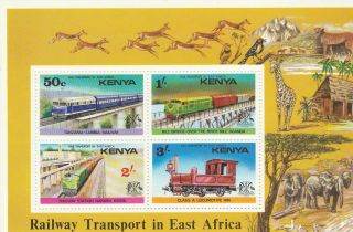 1976 Kenya,  Railway Transport,  Mini Sheet,  Mnh