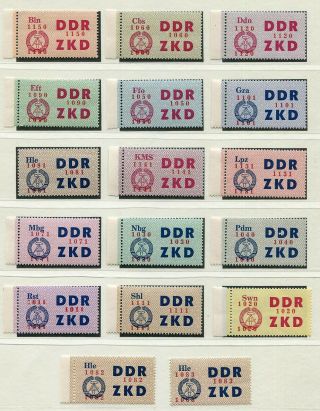 Germany Ddr Democratic Republic 1963 Zkd Official Set Michel 16 - 30 Perfect Mnh