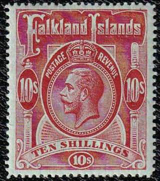 Falkland Islands George V 1912 Sg 67 Five Shilling Deep Rose Red