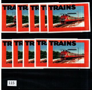 ,  10x Grenada - Mnh - Trains - Railroad