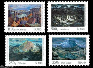 Icelandic Art Paintings Set Of 4 Mnh Stamps 2013 Iceland 1320 - 3