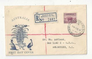 Australia 1938 Registered Fdc Cover,  5d Ram,  Kufner Generic Cachet