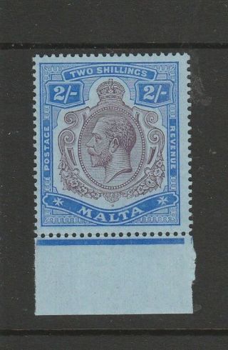 Malta 1914/21 Gv 2/ - Dull Purple & Blue Fresh Lmm Sg 86g