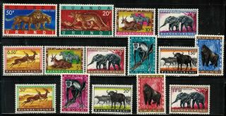 Ruanda Urundi 137 - 150 Complete Set 1959 - 61 Mnh