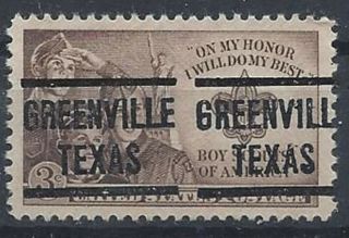 Texas Precancels,  Commemorative,  3c Boy Scout,  Greenville,  Type 204