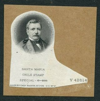 Chile 1911 $2 Santa Maria Die Proof Of Vignette