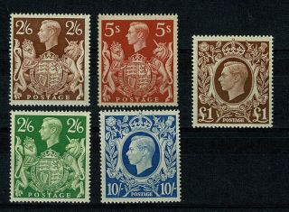 Gb Kgvi 1939 - 1948 - High Values Sg 476 - 478c (less 478) Part Set - Stamps