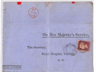 Br278 Gb Cover Indian Mutiny Prize Money Bury Suffolk Letter Hospital Chelsea