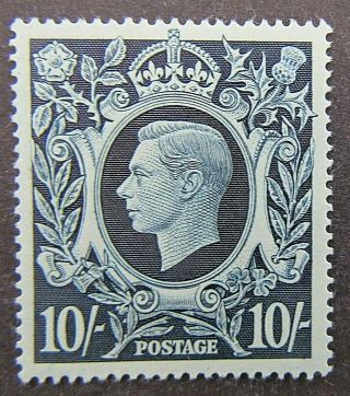 Great Britain - 1939 Gv1 Square High Value 10/ Dark Blue - - Sg.  478