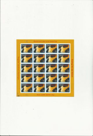 Us Stamps/postage/sheets Sc 3938 Child Health Mnh F - Vf Og Fv$7.  40