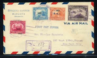 Nicaragua Postal History: Lot 101 1931 Reg Fdc Maxwell A18 To Sanabria $$$