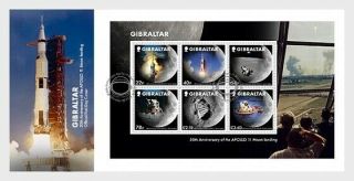 Gibraltar 2019 Moon Landing 50 Years Fdc