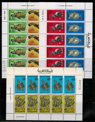 Morocco B32a,  B35a,  B37a Jewerly Type Sheets Of 10 Mnh