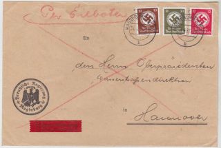 Germany Dr 1937 Party Official Express Cover Magdeburg To Hannover Incl.  Mi D 137