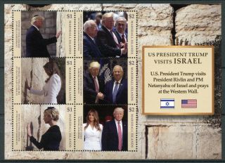 Marshall Islands 2018 Mnh Donald Trump Visits Israel Netanyahu 6v M/s Stamps