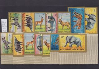 Burundi 1964 Imperforate Airmail Stamp Set Animals Cob Pa1/7 (x2) - Mnh.  A5704