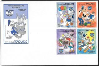 Togolaise - Disney 1984 - 50th Anniversary Donald Duck - FDCs 2
