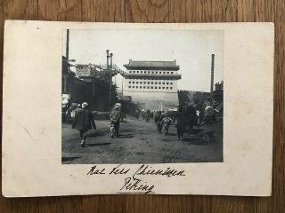 China Old Postcard Chinese City Gate Chienmen Peking Peking