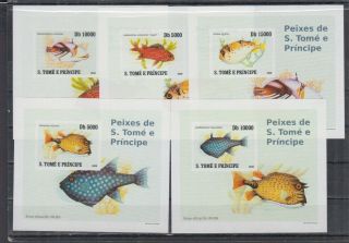 O309.  S.  Tome E Principe - Mnh - Nature - Marine Life - Fish - Imperf