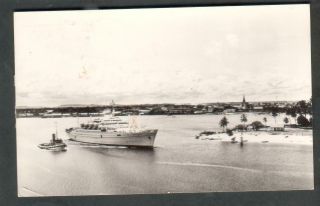 Tanzania 1966 Post Card Ship Mv Europa In Dar Es Salaam Harbor To Tucson Az