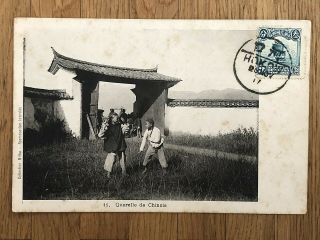 China Old Postcard Chinese Quarrel Hokow To France 1917