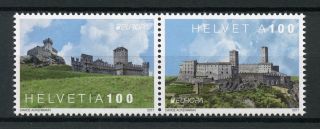 Switzerland 2017 Mnh Europa Castles 2v Set Architecture Tourism Stamps