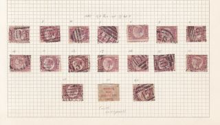 Gb.  Qv.  Sg 48,  1/2d Rose Red Selection,  Plates 1 To 20.  Includes Plate 9.
