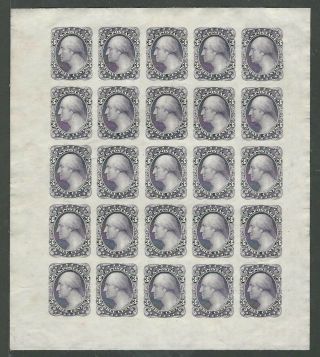 1877 Us 184 - E5e 3c Washington Dull Violet Essay Plate Of 25; Scv $375.  00,