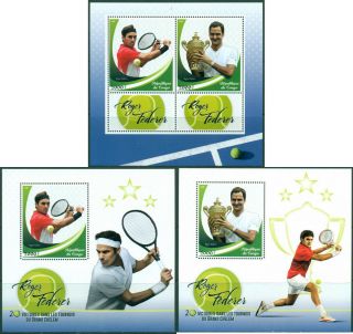 Roger Federer Tennis Sports Congo Mnh Stamp Set