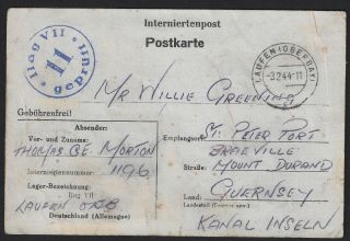 1944 Channel Islands Occupation Laufen Internee Card