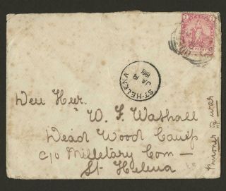 St.  Helena Two Envelopes To Boer War Pows Deadwood Camp Nordien Wessell