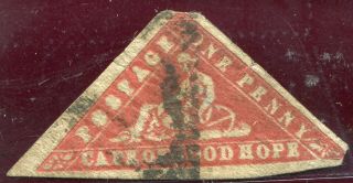 1861 - Cape Of Good Hope - 1d Brick - Red Woodblock,