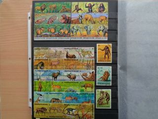 Burundi And Guinea Cancelled Stamps Animal Kingdom Of Africa Black Font 7