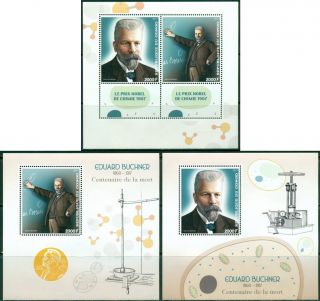 Eduard Buchner Nobel Prize Chemistry Science Congo Mnh Stamp Set