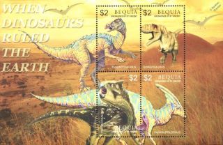 Dinosaurs Mnh Stamp Sheet 6 (2005 Bequia,  Grenadines Of St Vincent)