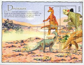 Dinosaurs Mnh Stamp Sheet 2 (2004 Palau)