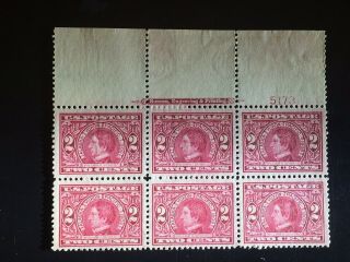 United States Postage Stamp U.  S.  Scott 370 Plate Block Of 6 Mnh Scv $320.  00