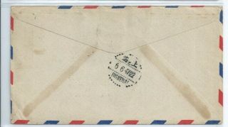 First Flight Cover C27 C28 FAM 14 JUN 6 1947 GUAM TO SHANGHAI CHINA Back Stamped 2