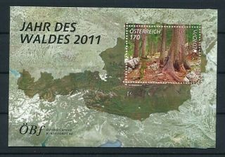 D275263 Europa Cept 2011 Forest Year Mnh Austria Prestamped Letter With Seeds