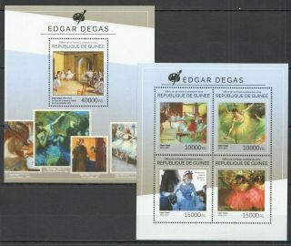 St724 2014 Guinea Art Paintings Great Painters Edgar Degas Kb,  Bl Mnh Stamps