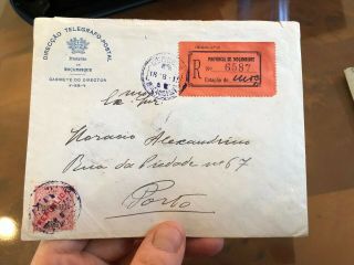 1915 Registered Portuguese Colonial Mozambique Postal Cover To Porto Portugal