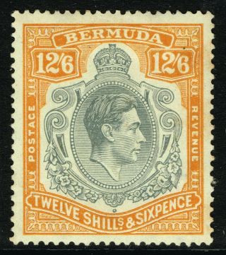 Sg 120 Bermuda 1938 - 12/6d Deep Grey & Brownish Orange - Mounted