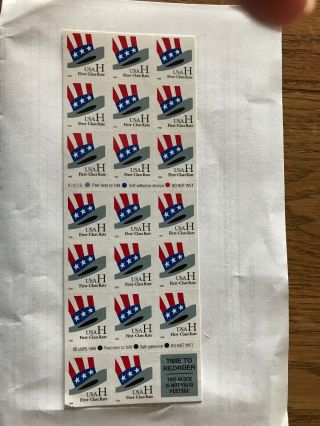 Us Postage Stamps 1 Booklet Scott 3268 C Rate H Stamp 33 Cent Mnh