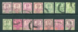 1922/1940 Johore,  Malaya Selection of 40 x Stamps to $10 Mixed Pmks 2