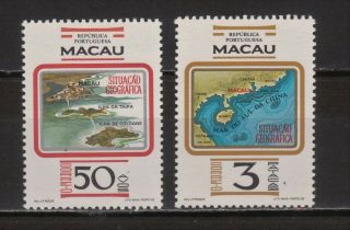 Macao Macau China Stamps 1982 Scott 467 - 8 Geography Comp Set Of 2 Mnh Og Vf