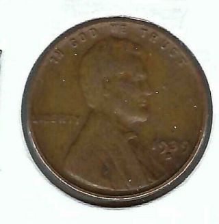 1939 San Francisco Circulated Copper Lincoln One Cent Coin